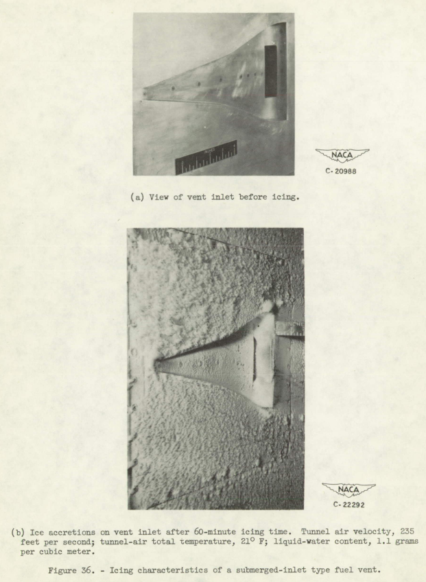 Figure 36. Icing characteristics of a submerged-inlet type fuel vent.