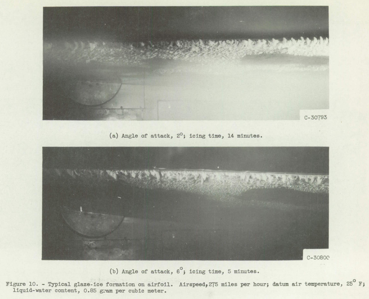 Figure 9. Growth of rime-ice formations on airfoil.