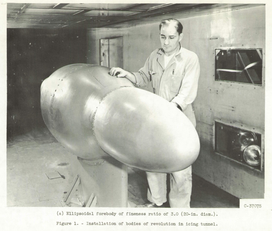 Figure 1a. Ellipsoid body of fineness ratio 3 (20 inch diameter).