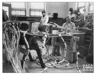 C-46 Lab Test Article. A test airfoil section with many wires.